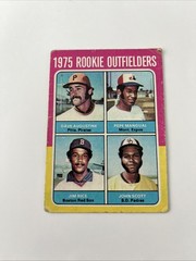 1975 Topps Rookie Outfielders Jim Rice, Pepe Mangual, John Scott #616 (RC)
