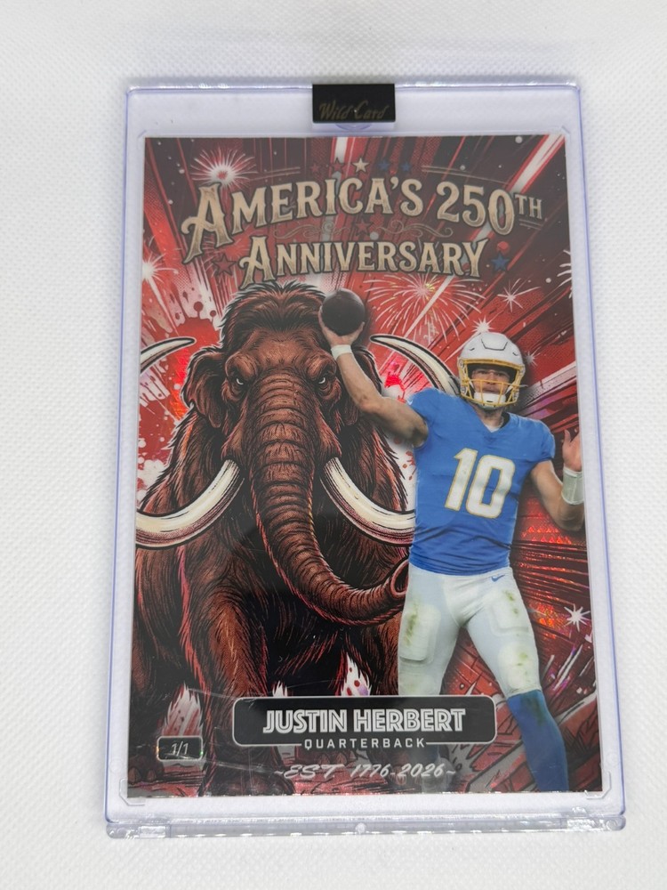 Justin Herbert 1/1 Mammoth Splatter Wild Card 250th Anniversary 2026 QB🏈