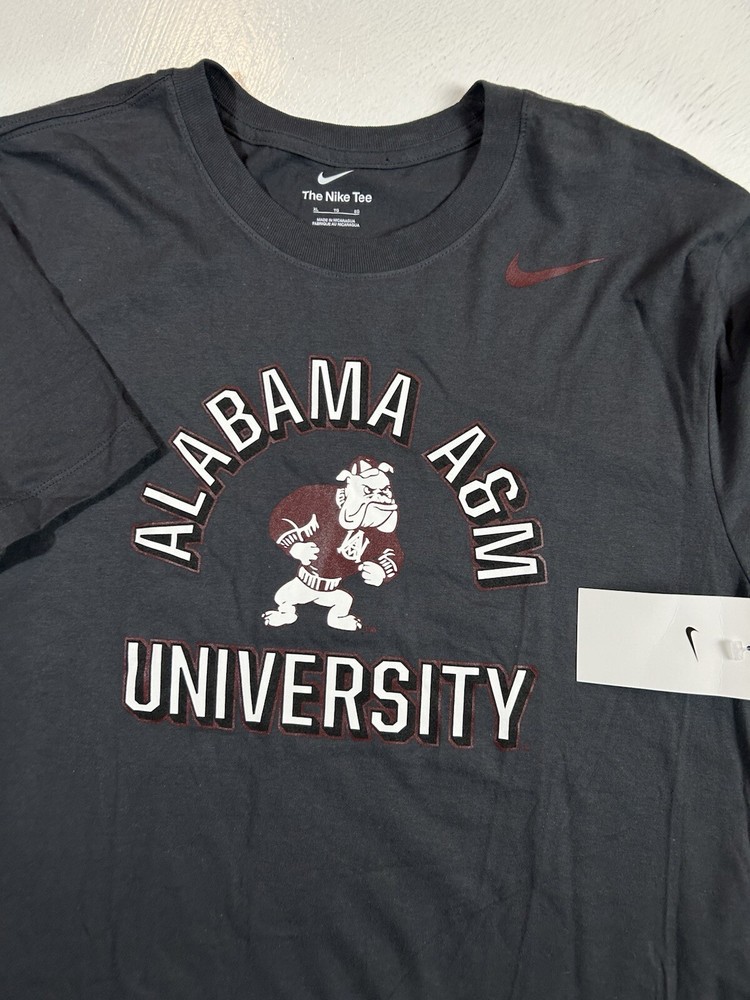 The NIKE Tee Alabama A&M University Bulldogs T Shirt Mens Size XL Charcoal Gray