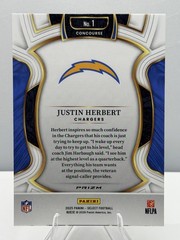 Justin Herbert – 2025 Panini Select Green and Red Prizm Shock #1 Chargers