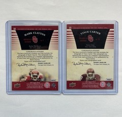 Upper Deck Oklahoma Sooners Auto 2-Card Lot Mark Clayton/Vince Carter #68 #69