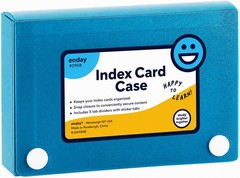 Blue 3×5 Index Card Holder with 5 Tab Dividers Index Card Organizer Case