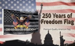 250 Years of Freedom American Flag 3×5 Ft,250th 36 inches by 60 inches, Black