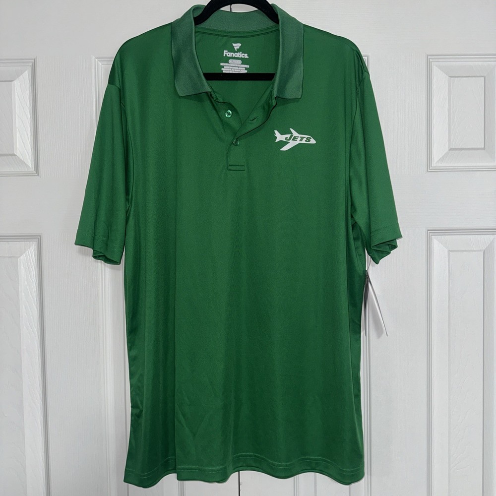 NEW Men&rsquo;s New York Jets Football Fanatics Branded Green Polo NWT Size XL