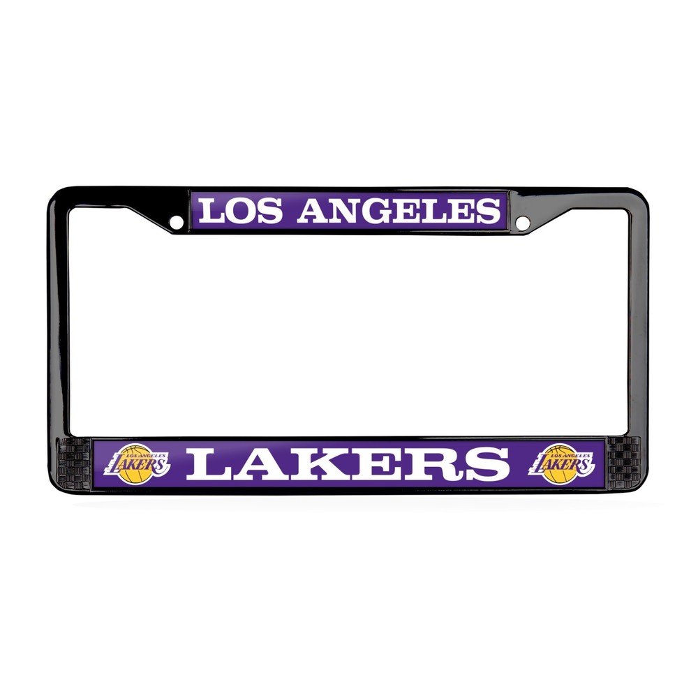 Los Angeles Lakers NBA 3D Polyurethane 2-Hole Black Metal License Plate Frame