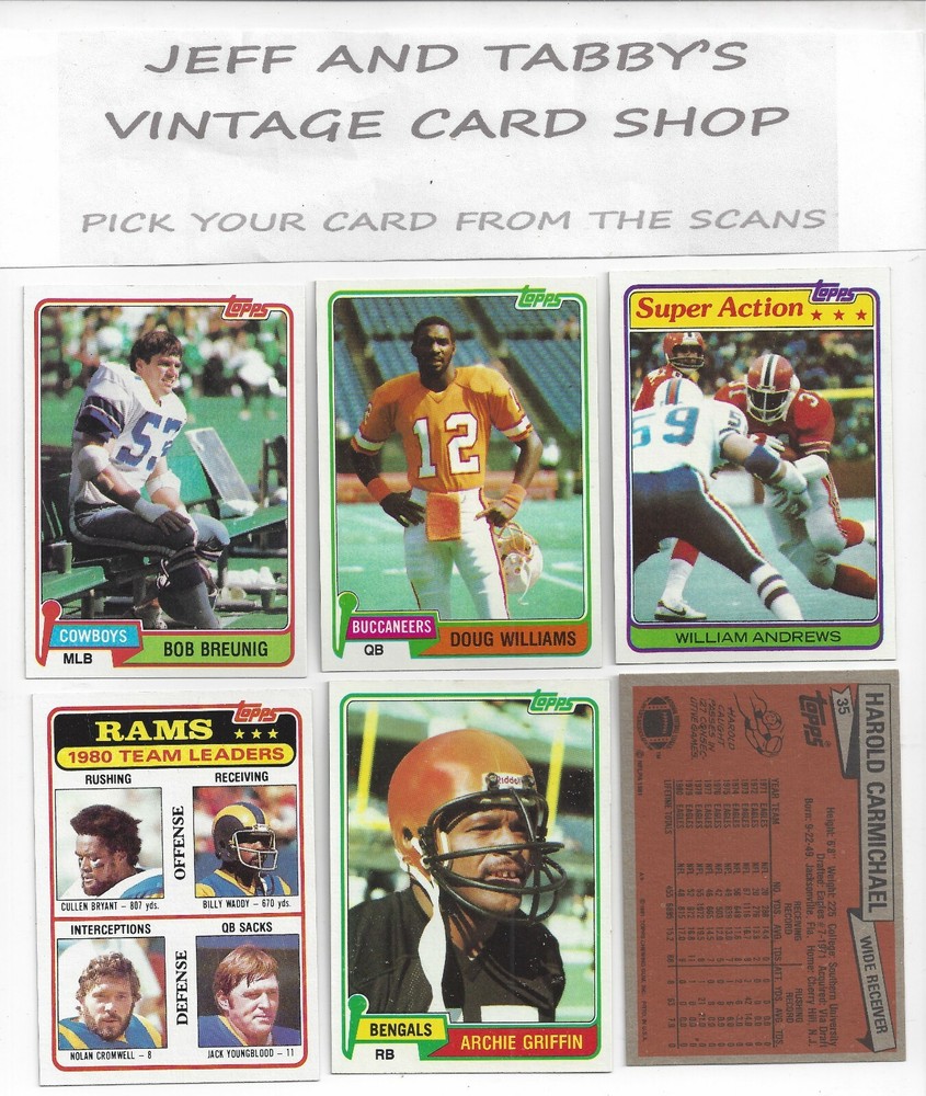1981 TOPPS FOOTBALL 401 to 528 / SEE DROP DOWN MENU