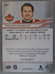 2025-26 Upper Deck Extended Series – Four Nations Travis Konecny #657 Outburst