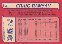 CRAIG RAMSAY 1985-86 O-PEE-CHEE HOCKEY #32