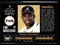 1993 Pinnacle #4 Deion Sanders Baseball Card 0403E