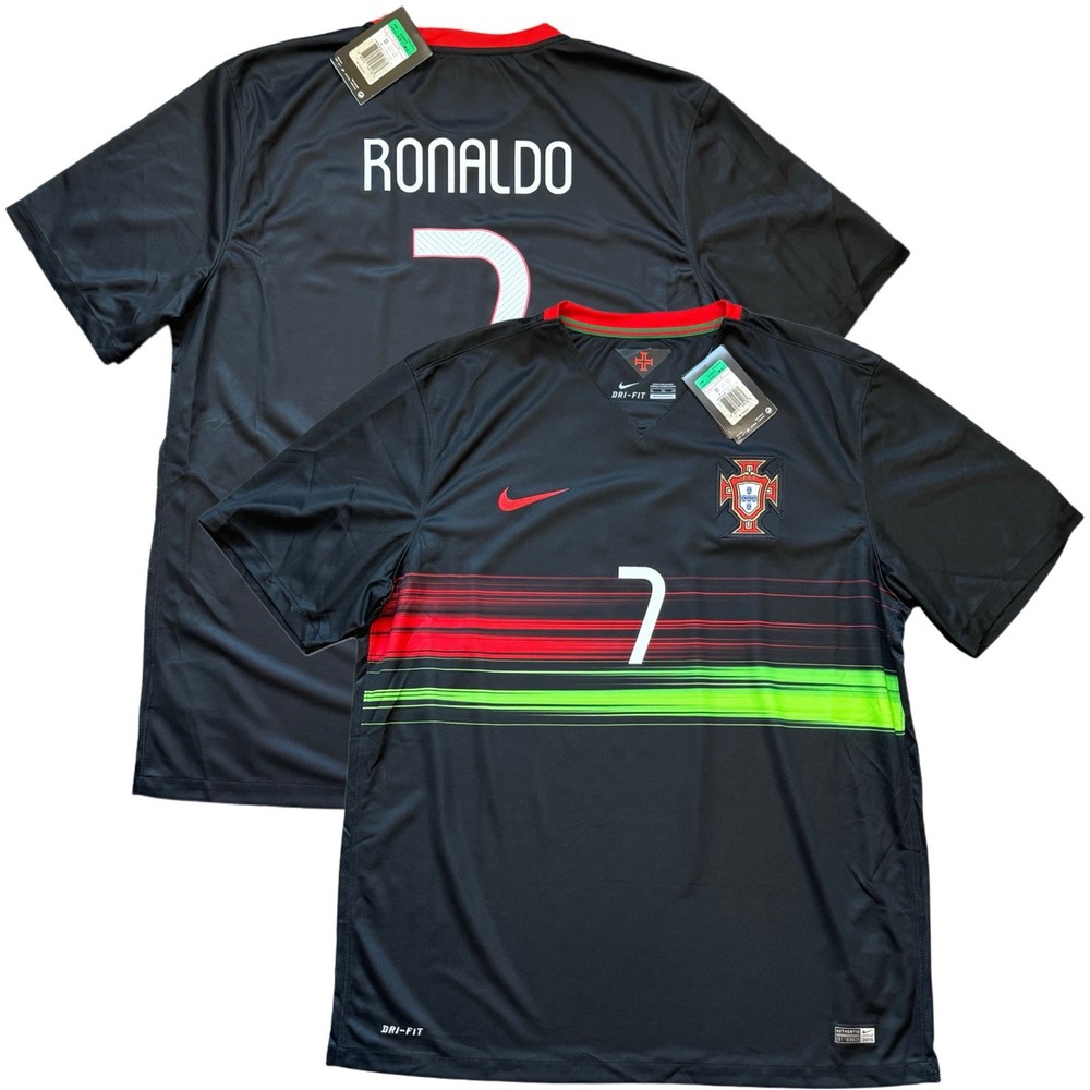 2015 Portugal Away Jersey #7 Ronaldo XL Soccer CR7 Vintage Black Kit