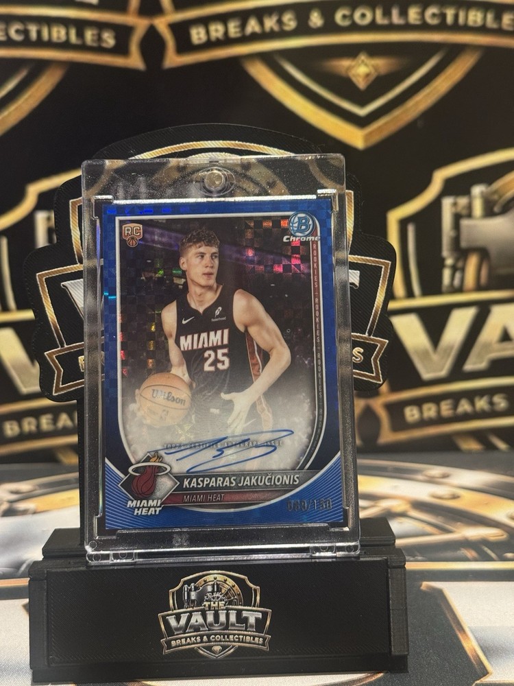 2025-26 Bowman Chrome Kasparas Jakucionis Blue Geometric RC Auto /150 #BCA-KJ