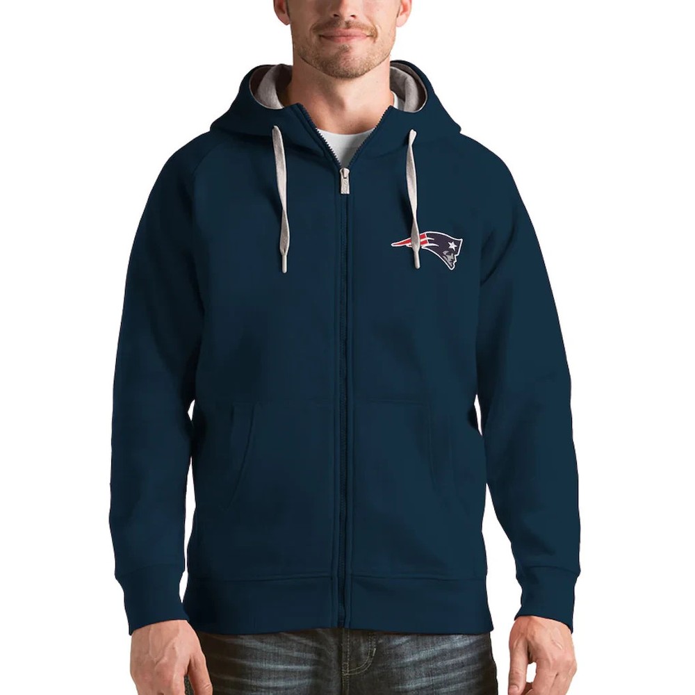 Antigua Navy 3XL New England Patriots Victory Full-Zip Hoodie Sweatshirt NWT