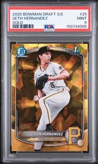 2025 Bowman Draft Chrome Sapphire Seth Hernandez 1st BDC-25 Gold /50 PSA 9 Pop 2