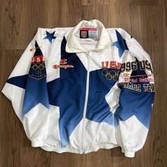 VINTAGE USA Olympic Team Jacket Adult Large Champion 1996 Atlanta Windbreaker