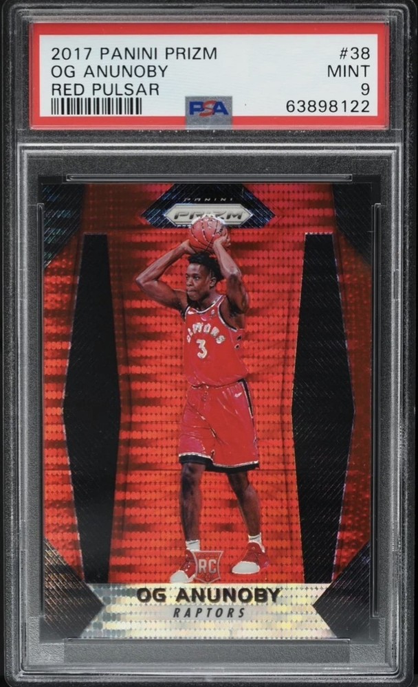 2017 Panini Prizm Red Pulsar #38 OG Anunoby RC Rookie #/25 PSA 9 MINT