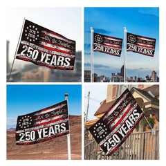 250th Anniversary American Flag 3×5 FT 3-Layer 36 inches by 60 inches, Black