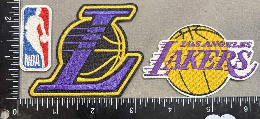 LOT SET OF 3 LOS ANGELES LAKERS IRON ON EMBROIDERED PATCHES BASKETBALL