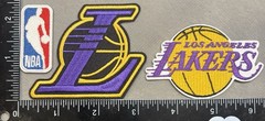 LOT SET OF 3 LOS ANGELES LAKERS IRON ON EMBROIDERED PATCHES BASKETBALL