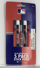 Boston Red Sox 5 Pack Stick Pens ; Officially Licensed Product MLB