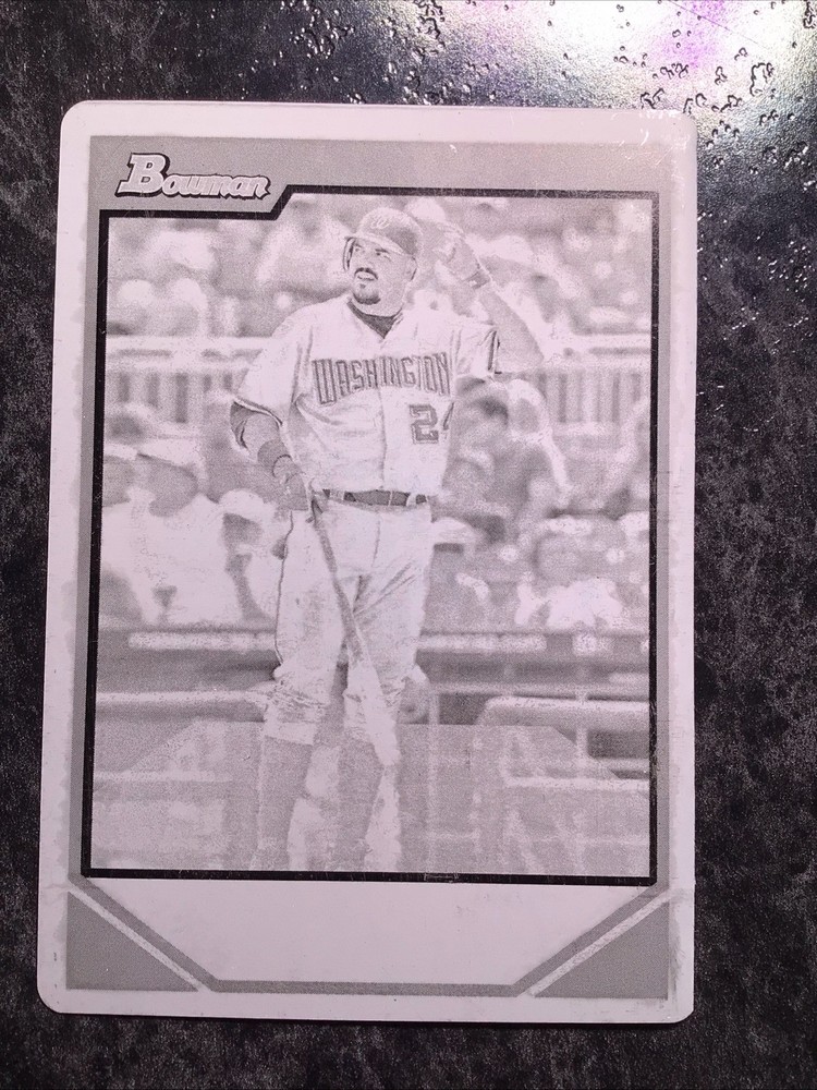 2007 Bowman Washington Nationals Nick Johnson #127 Black Printing Plate 1 of 1