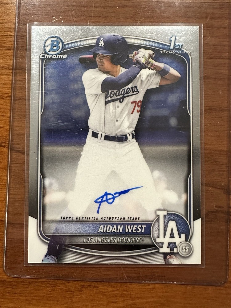 2025 Topps Bowman Draft Chrome Prospect Rookie Auto Aidan West Dodgers CPA-AWE
