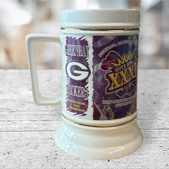 GREEN BAY PACKERS Super Bowl XXXI SB 31 Champions Beer Mug Stein Bourbon Street