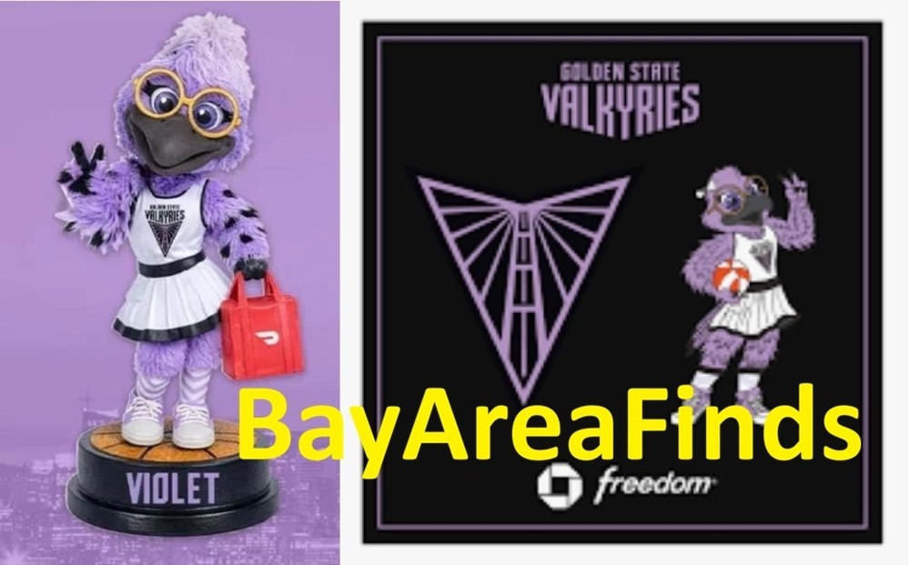 Golden State Valkyries 2026 Mascot Violet Bobblehead and Pin Set SGA Bobble SF