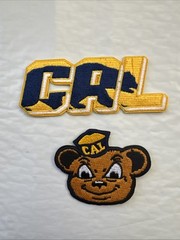 2 California CAL Golden Bears Embroidered Iron On Patch Lot Patches 4” & 2.5”