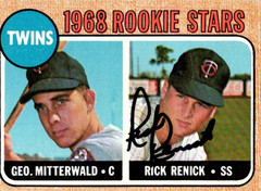 Rick Renick Signed 1968 Topps #301 Rookies Twins
