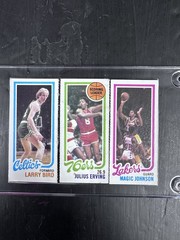 1980-81 Topps Magic Johnson, Larry Bird, Julius Erving- Separated Authentic