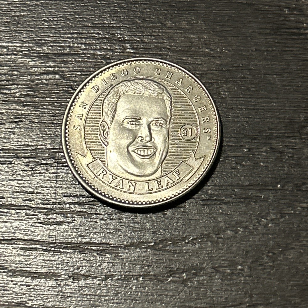 1998 PINNACLE MINT Ryan Leaf SILVER ~ NICKEL COIN Rare Chargers Collectible