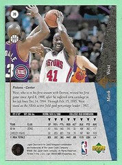 1994-95 Upper Deck SP Mark West #70 Pistons👍