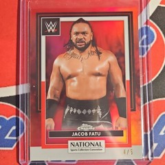 2026 NSCC Topps Chrome WWE Jacob Fatu Wrestling Red 4/5