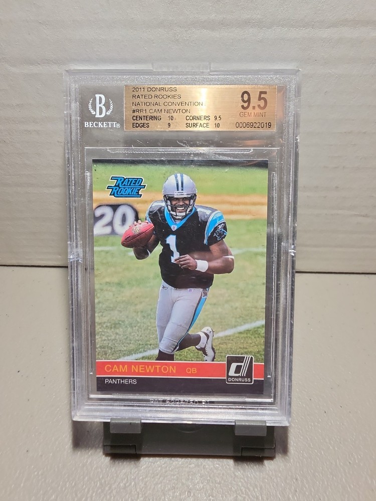 2011 POP CAM NEWTON DONRUSS Rated ROOKIE RC #RR1 BGS 9.5 Gem MINT NATIONAL CONVE