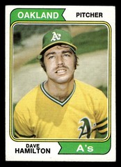 1974 Topps Dave Hamilton #633 – Oakland Athletics – (Low Grade)
