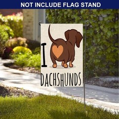 EMMTEEY Dachshund Art Garden Flag Double Sided Burlap 12.5X18, Multi 3
