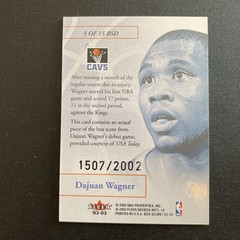 2002-03 Fleer Box Score Debut Dajuan Wagner /2002 Cavaliers Relic