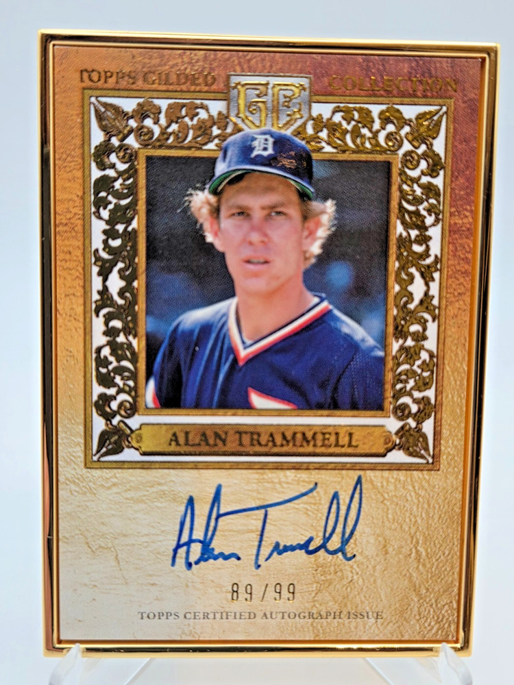 2025 Topps Gilded Alan Trammell Gold Framed HOF Auto On Card 89/99 Tigers
