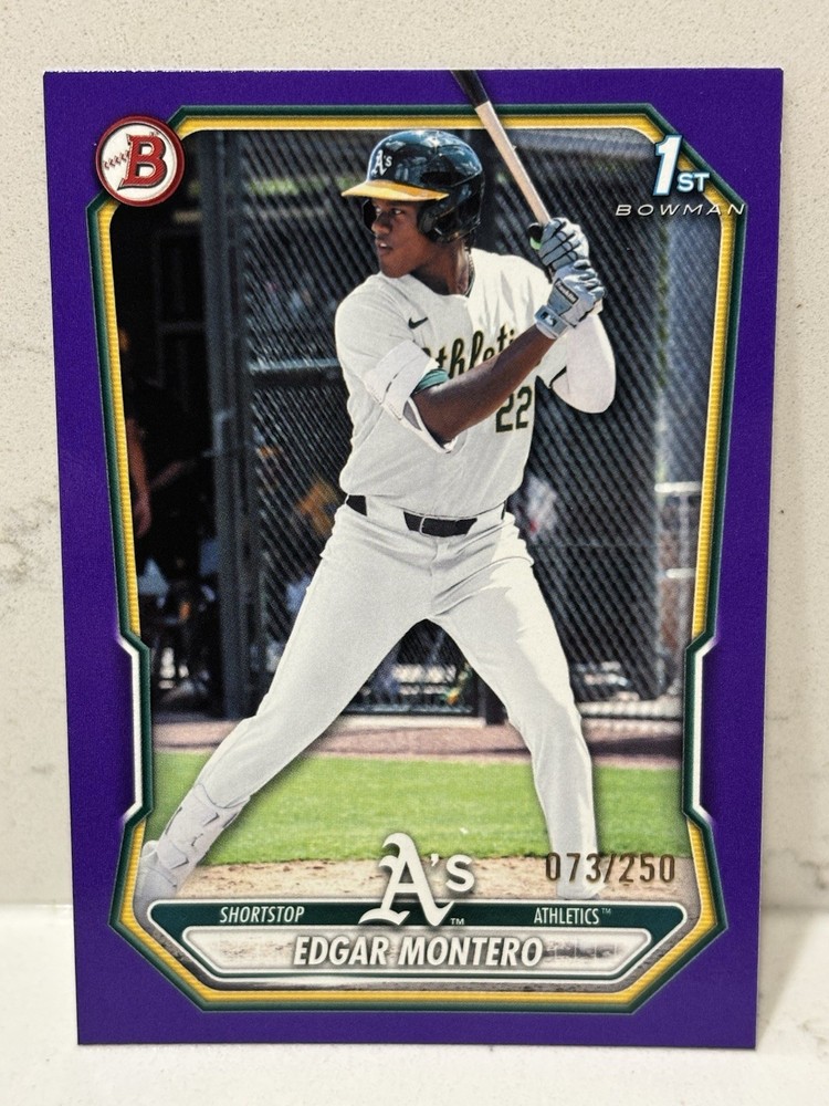 2026 Bowman Edgar Montero #BP-139 Purple Border /250 1st Prospect Athletics