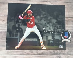 ELLY DE LA CRUZ CINCINNATI REDS SIGNED 11X14 PHOTO BECKETT WITNESS COA 4W623656