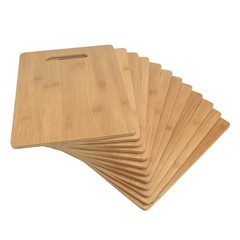 Set of 12, Bulk Wholesale Bamboo Cutting Boards – 12X9&Prime;, bamboo natural color