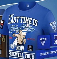WWE John Cena Last Time Is Now Youth Large Blue T-Shirt Intuit Dome Exclusive!