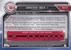 2019 Bowman Draft – Jonathan India #BD-97 Blue /150 (RC)