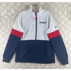 Nike NFL New England Patriots Track Jacket Mens Medium White Navy Blue Full Zip