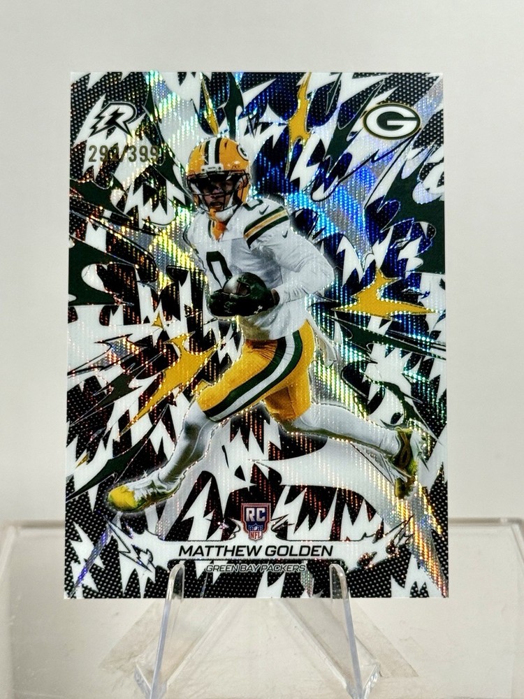 Matthew Golden 2025 Topps Resurgence Black White Wave Refractor /399 Packers RC