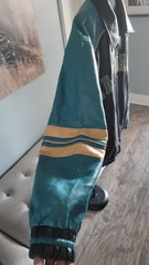 Jacksonville Jaguars NFL Faux Leather Jacket Men&rsquo;s XL Full Zip Black Teal Coat