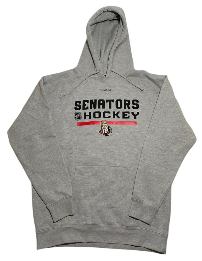 Reebok Ottawa Senators Hockey Hoodie Sweatshirt Men’s Large Gray NHL NEW