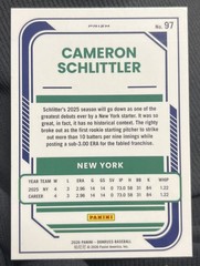 CAM SCHLITTLER 2026 Donruss Optic Black Disco Prizm #97 Yankees