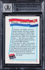 Lakers Magic Johnson Signed 1991 Hoops McDonald&rsquo;s #54 Card Auto 10! BAS Slabbed