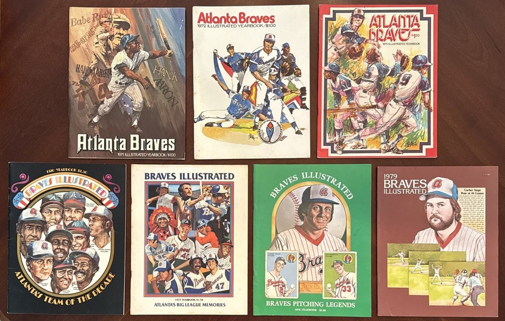 (7) 1970’s Atlanta Braves Yearbooks: 1971, 1972, 1975, 1976, 1977, 1978, 1979